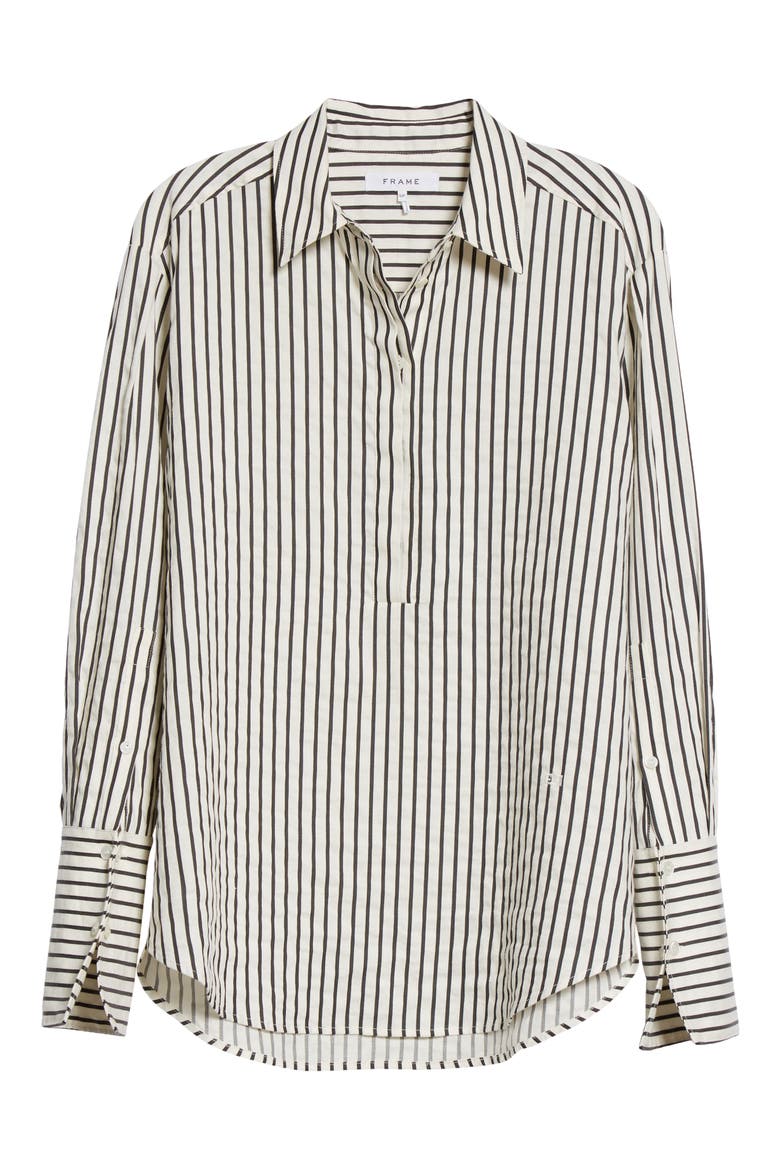 Whitney Stripe Popover Shirt, Alternate, color, BLANC MULTI
