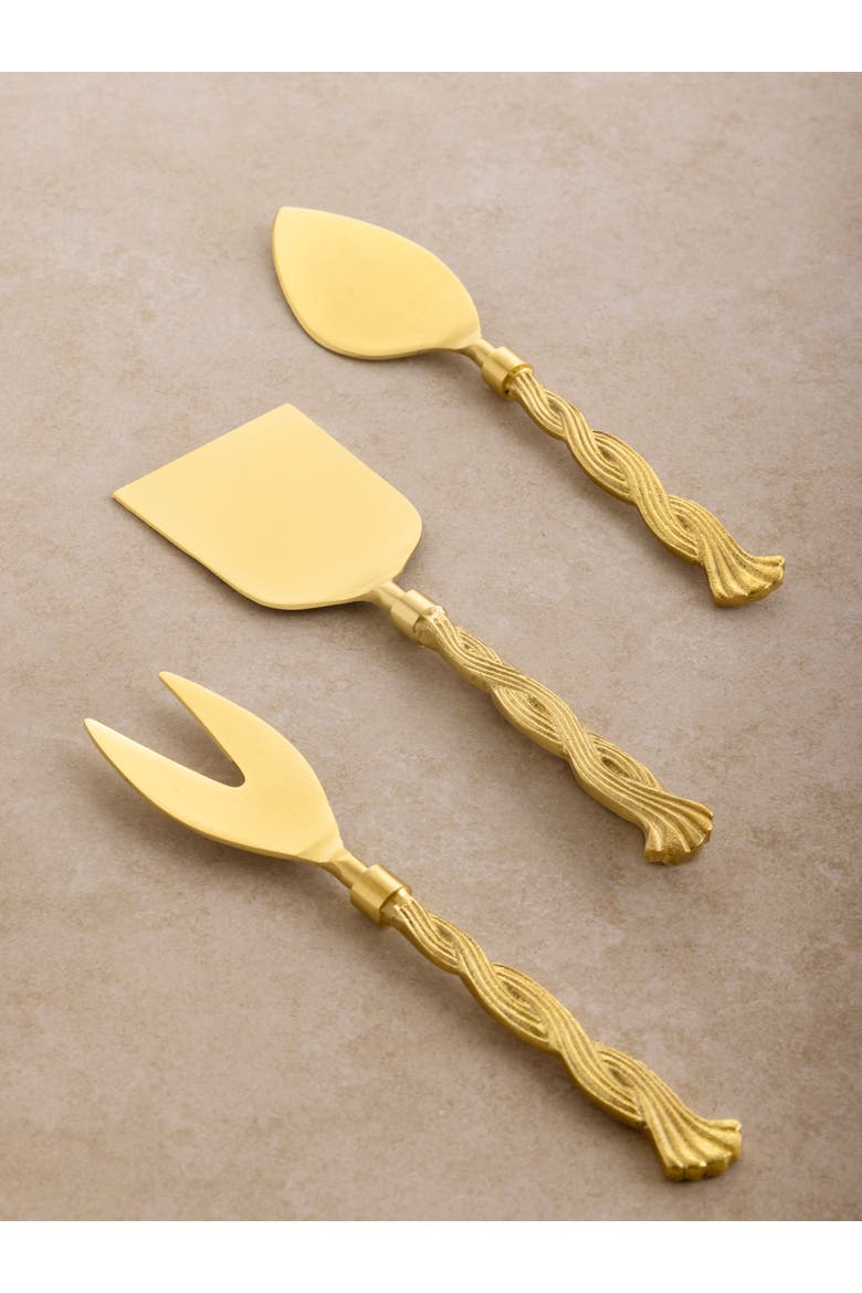 Santiago Cheese Knives, Set of 3, Main, color, Gold