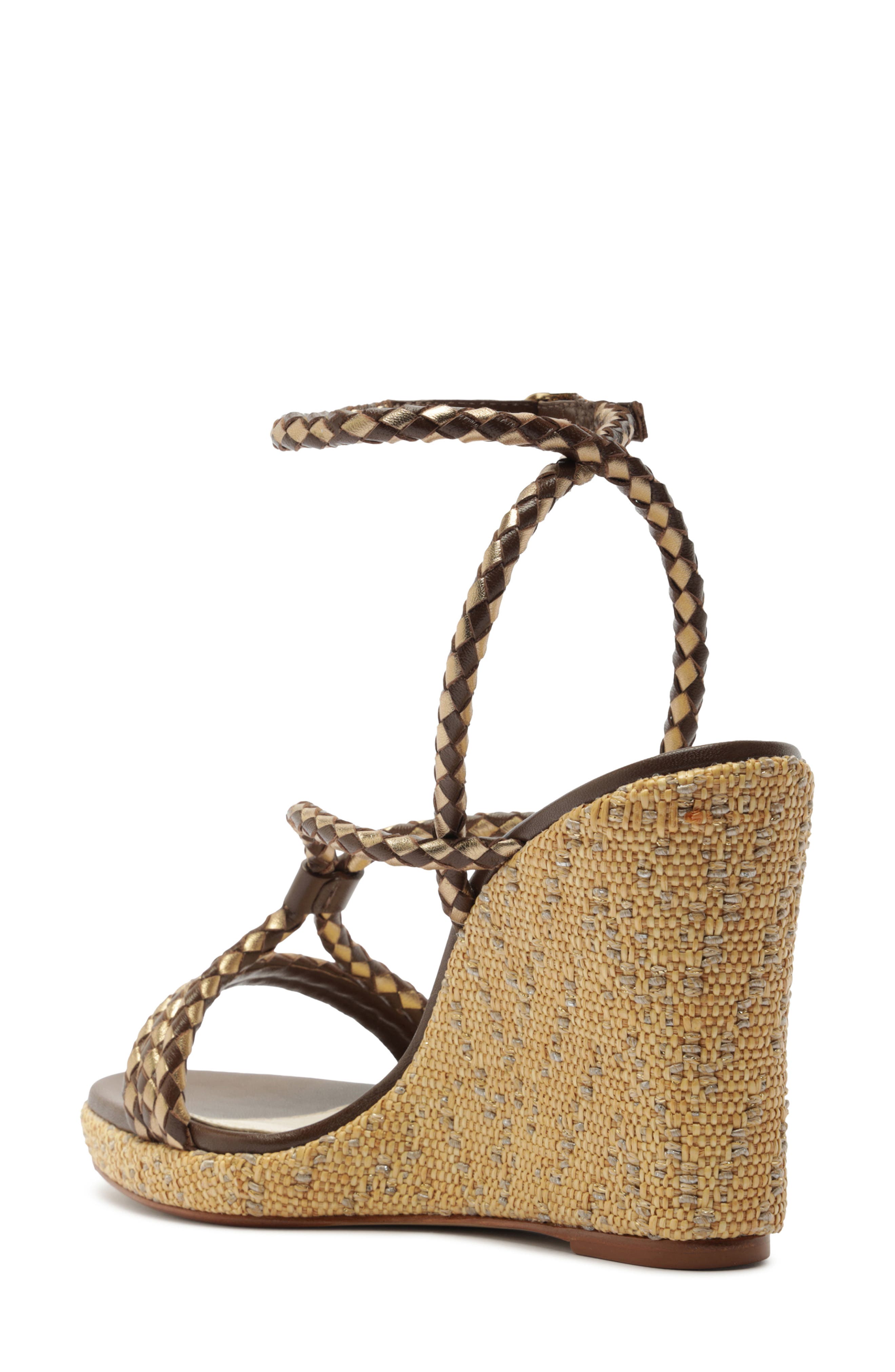 Alexandre Birman Elba Ankle Strap Wedge Sandal, Alternate, color, Marrone