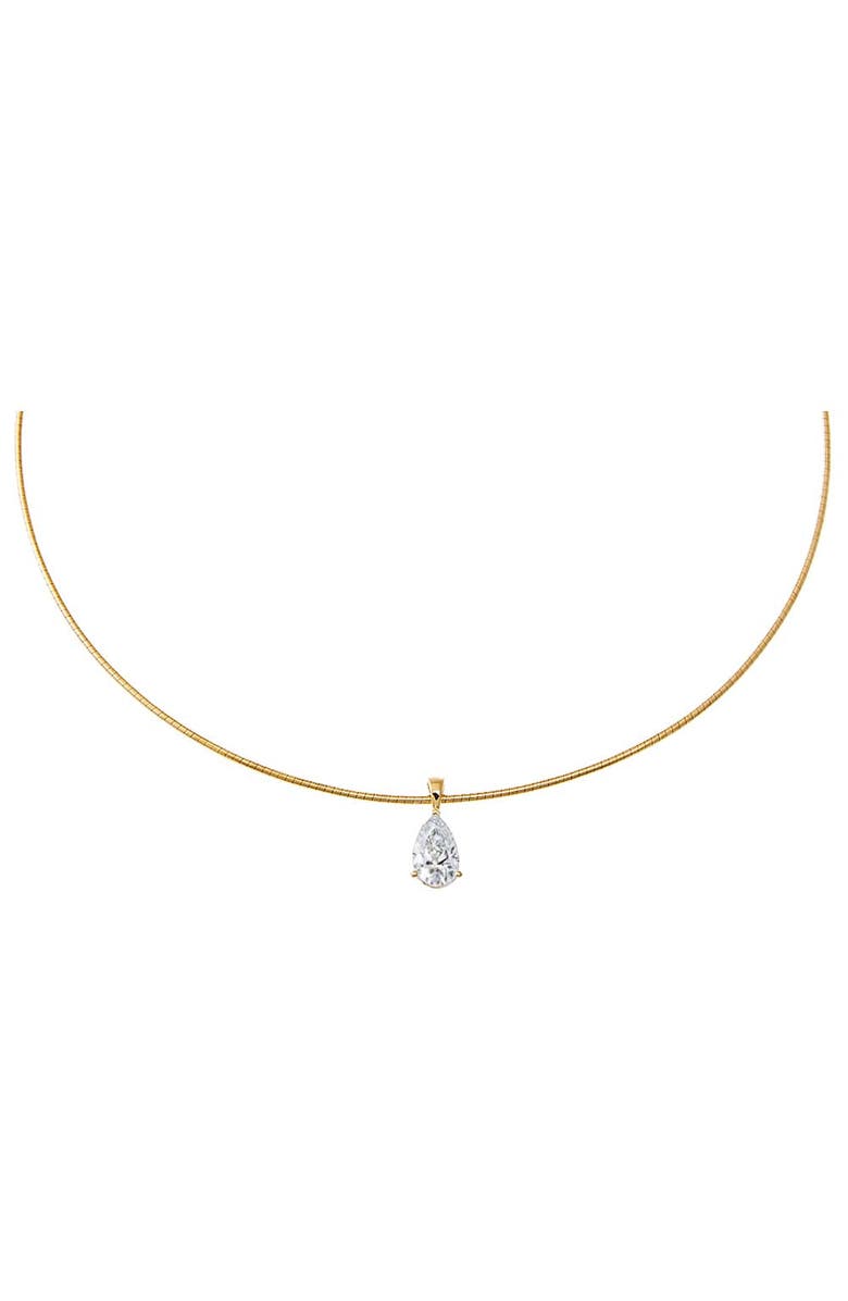 BY ADINA EDEN Lab Grown Diamond Pear Round Omega Chain Necklace 14K, Main, color, 14K Gold - 2 Carat