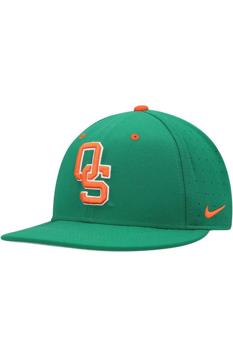 Nike Men's Nike Green Oklahoma State Cowboys Aero True Baseball Performance Fitted Hat, Alternate, color, Green
