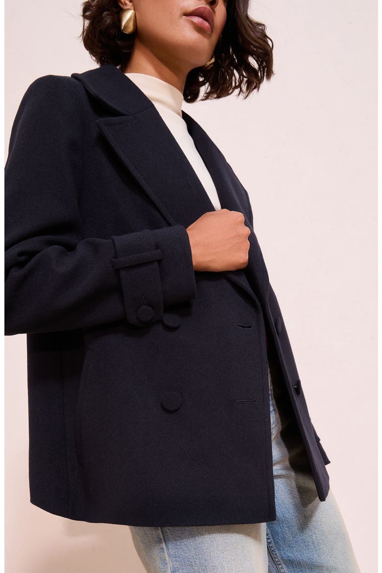 Double Breasted Peacoat, Alternate, color, BLUE