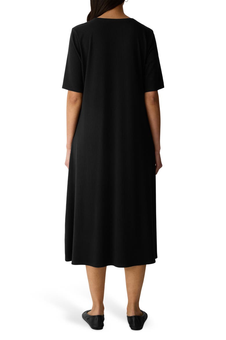 Rib Midi Dress, Alternate, color, BLACK