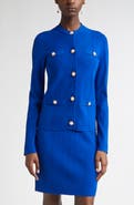 ST. JOHN Moving Ribs Pointelle Knit Jacket