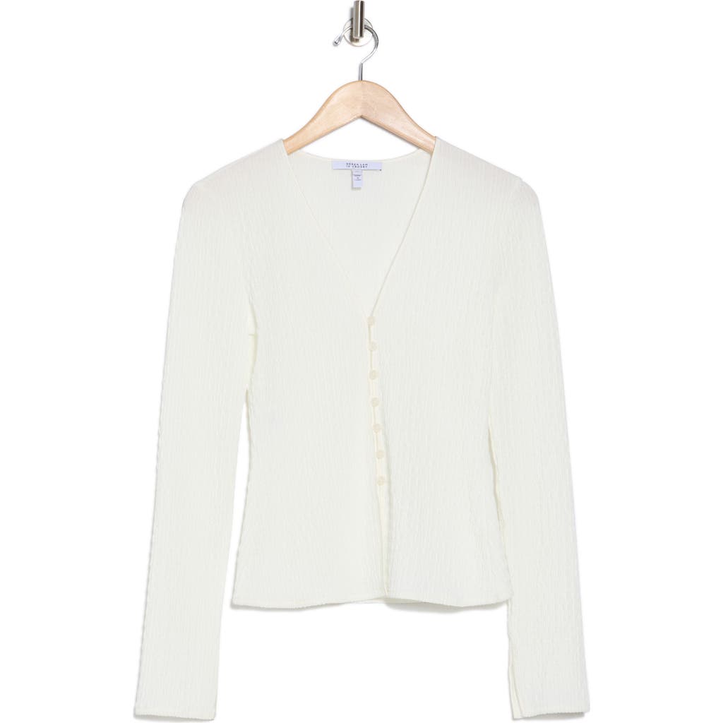 Derek Lam 10 Crosby Esmee Long Sleeve Smocked Button-up Top In Blanc De Blanc