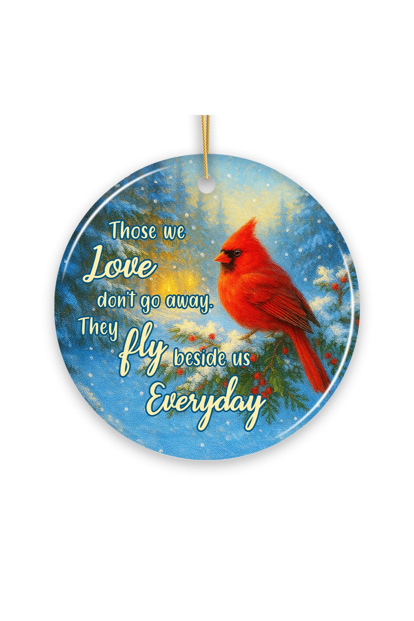 OrnamentallyYou Cardinal Memorial Winter Scene Ceramic Ornament | Nordstrom