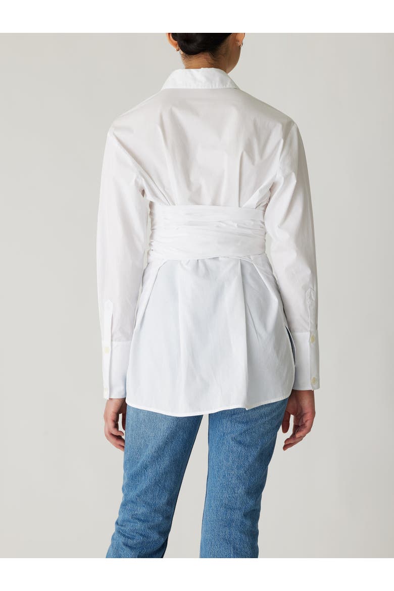 Poplin Wrap Blouse, Alternate, color, MILK