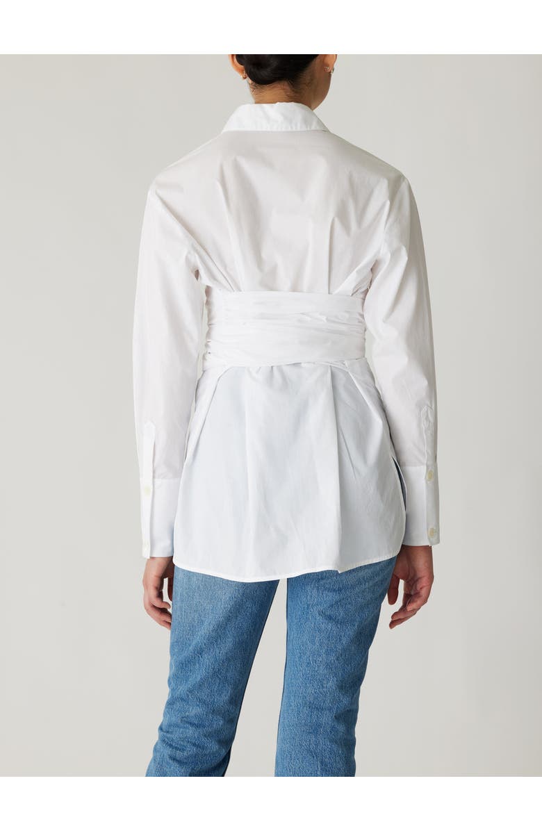 Rebecca Taylor Poplin Wrap Blouse, Alternate, color, Milk