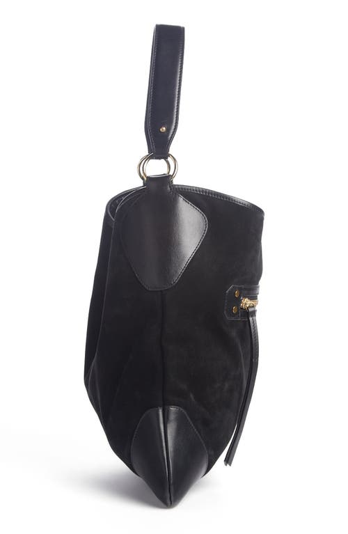 Isabel Marant Amuko Suede & Leather Hobo Bag In Black