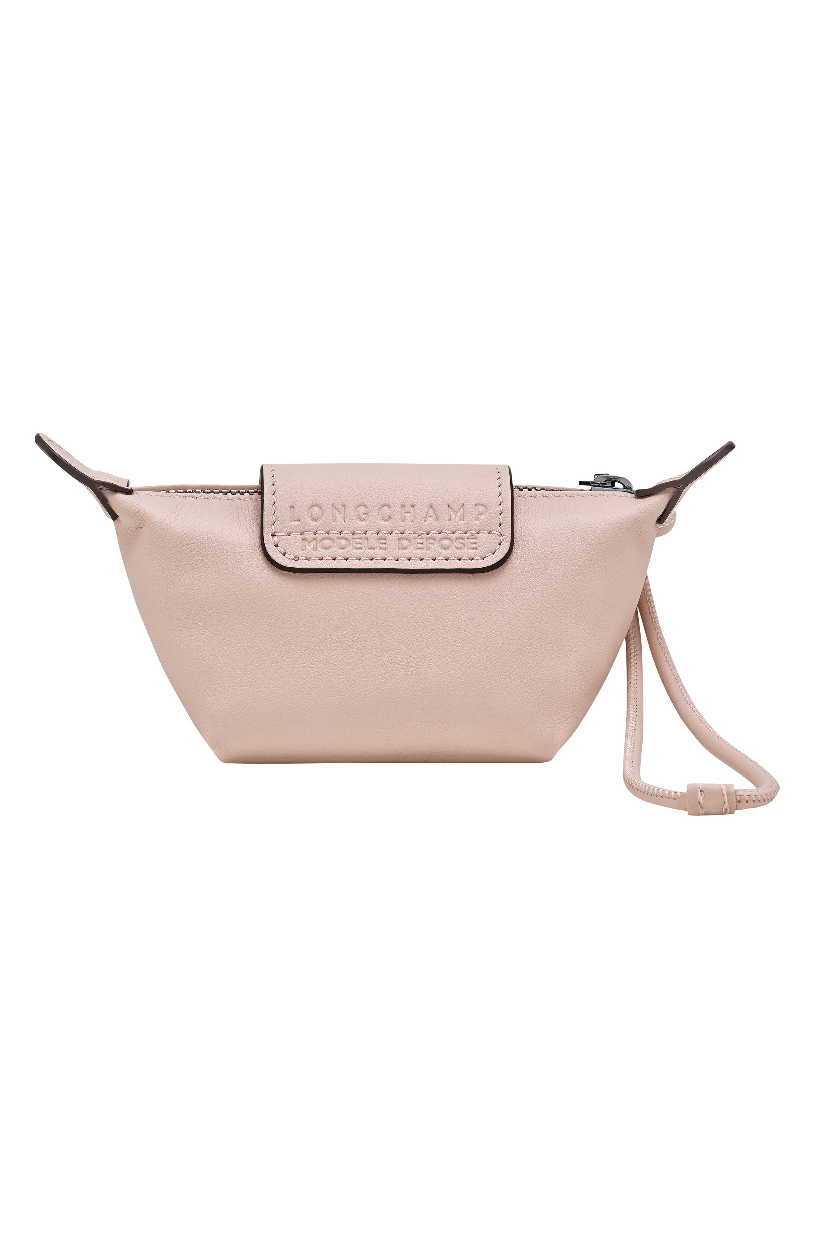 Longchamp Le Pliage Xtra Leather Coin Purse, Alternate, color, Beige