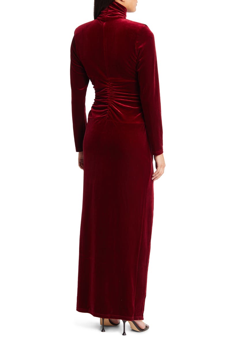Amy Lynn High Turtleneck Long Sleeve Velvet Dress, Alternate, color,