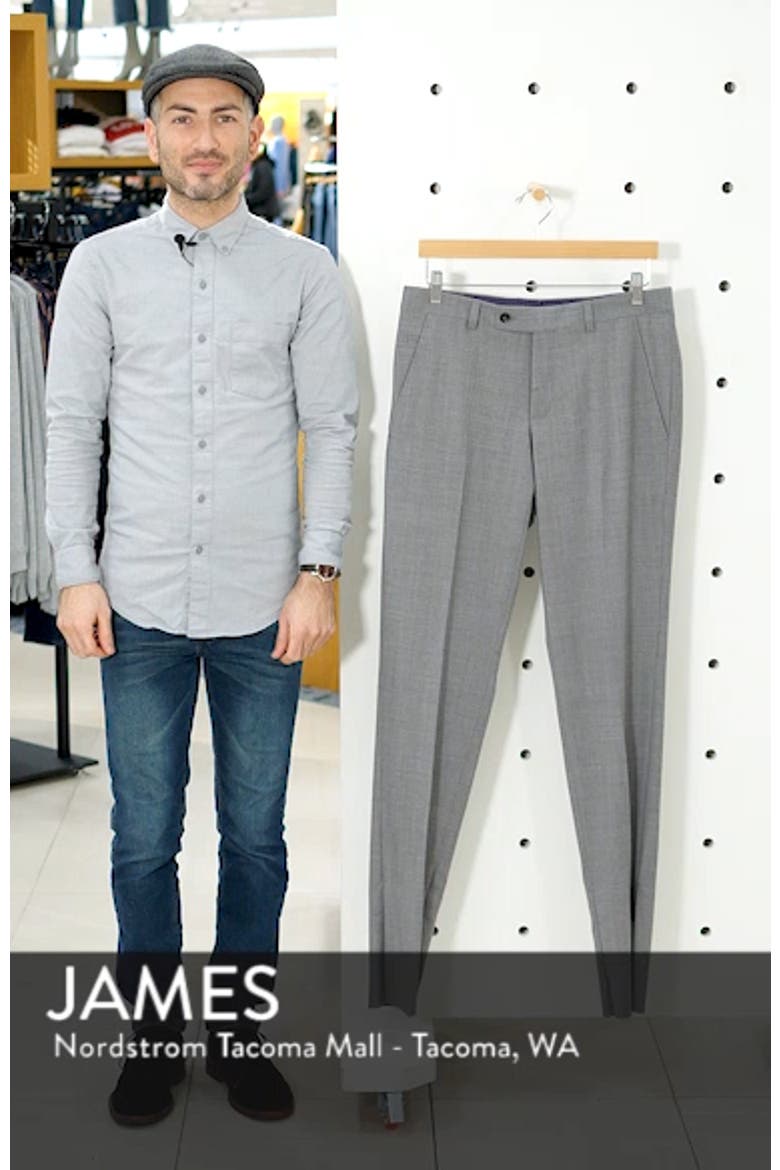 Jerome Flat Front Solid Wool Dress Pants video