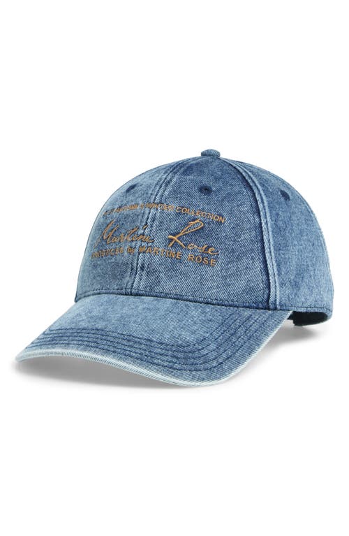 MARTINE ROSE MARTINE ROSE SIGNATURE EMBROIDERED DENIM BASEBALL CAP