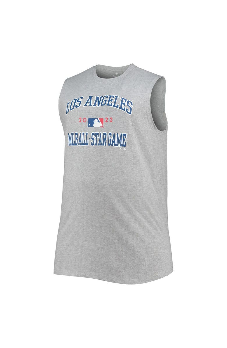 PROFILE Men's Heathered Gray 2022 MLB All-Star Game Big & Tall Sleepwear Muscle Tank Top, Alternate, color, Heather Gray
