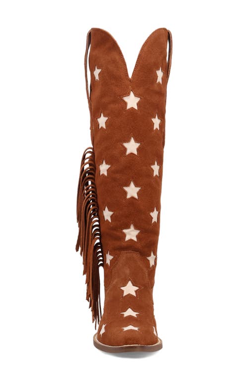 Dingo Super Star Knee High Western Boot In Camel