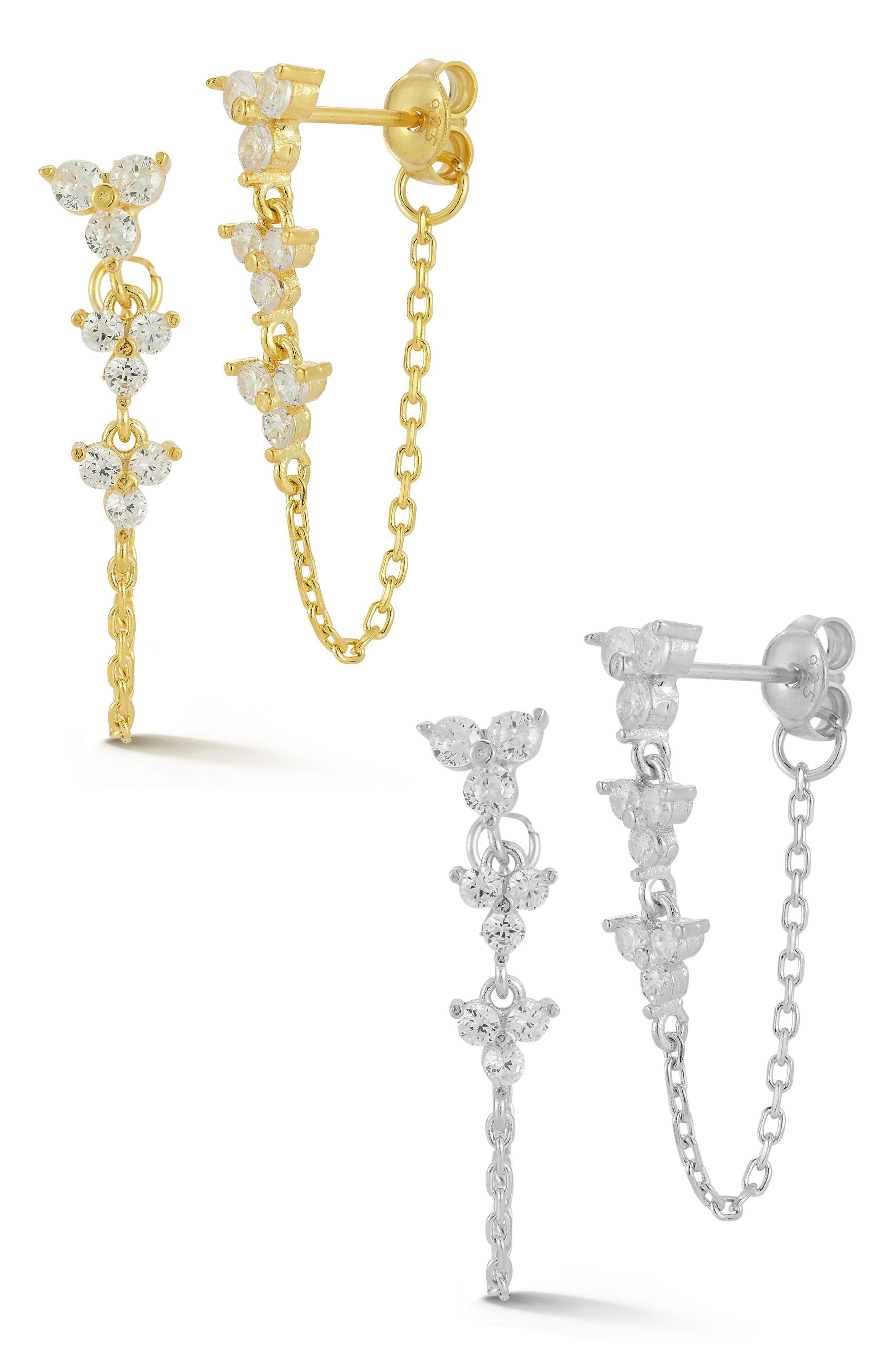 GLAZE JEWELRY Cubic Zirconia Chain Drop Earrings