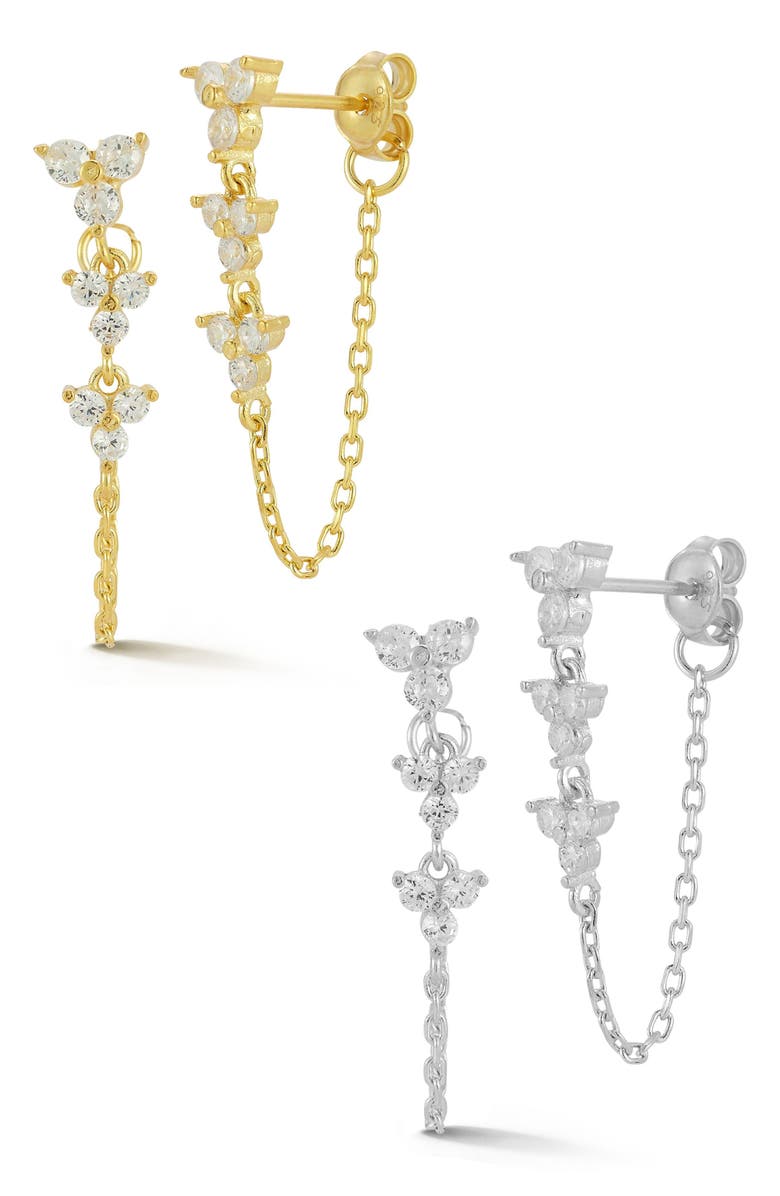 GLAZE JEWELRY Cubic Zirconia Chain Drop Earrings, Main, color, Multi