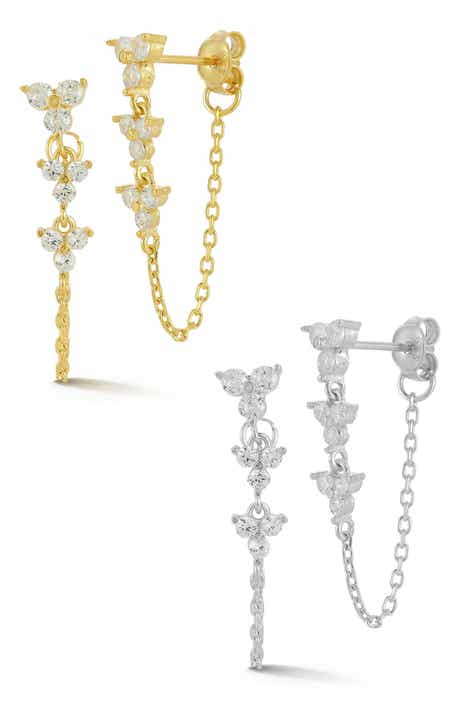 GLAZE JEWELRY Cubic Zirconia Chain Drop Earrings