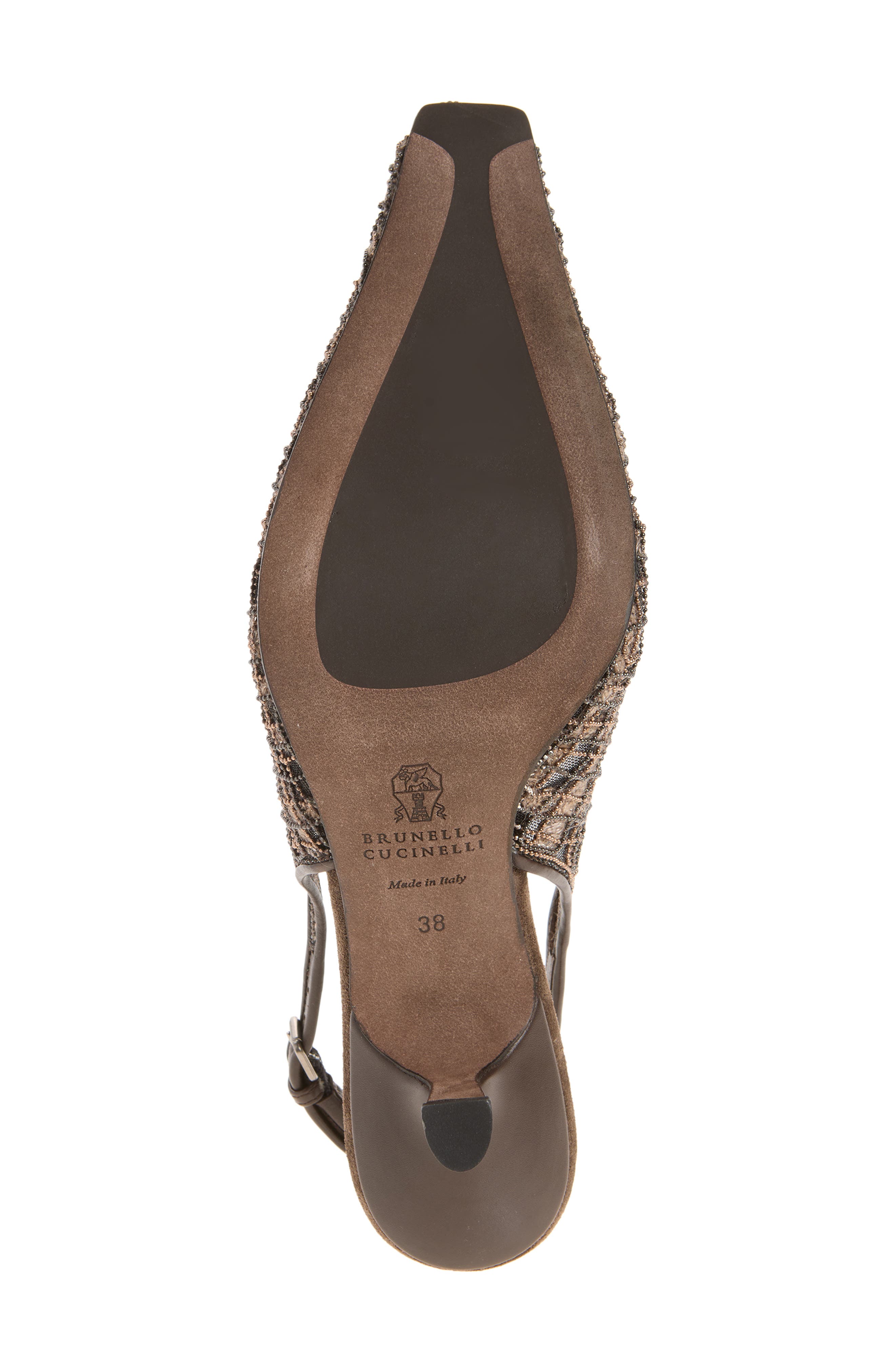 Monili Check Beaded Mesh Slingback Sandal, Alternate, color, C8279 TESTA MORO