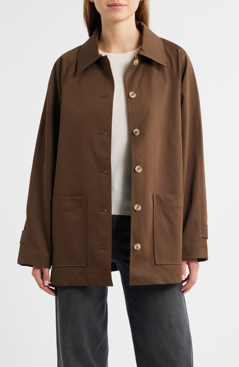 Reformation Fisher Oversize Trench Coat, Main, color, Brown
