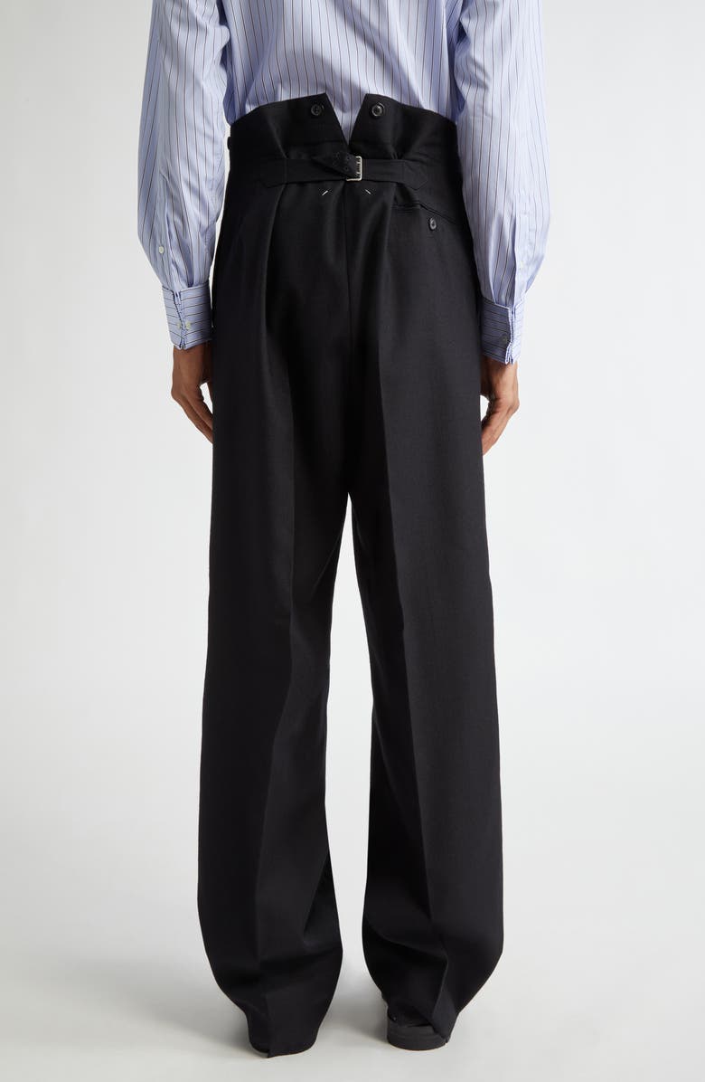 Maison Margiela High Waist Wool Trousers, Alternate, color, 
