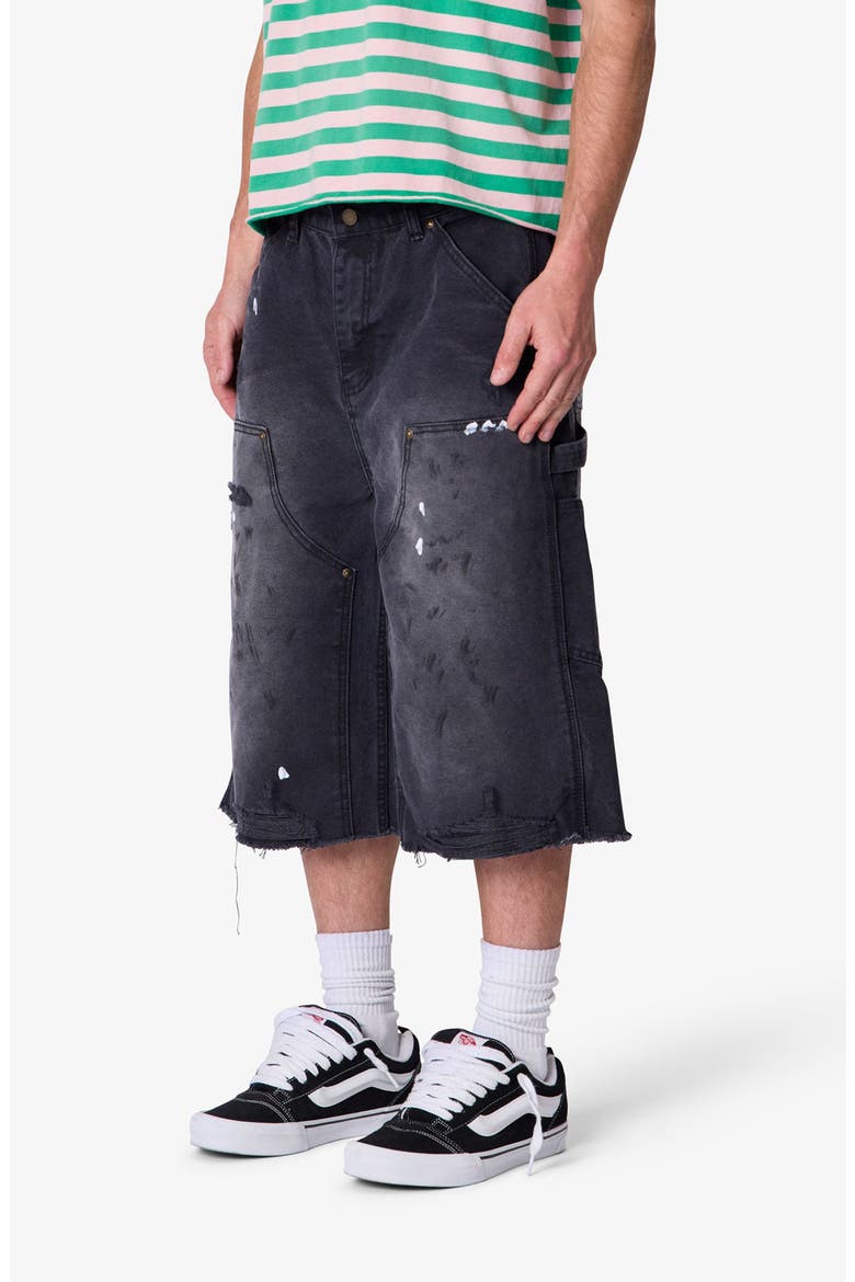 Ultra Baggy Distressed Work Shorts, Alternate, color, BLACK