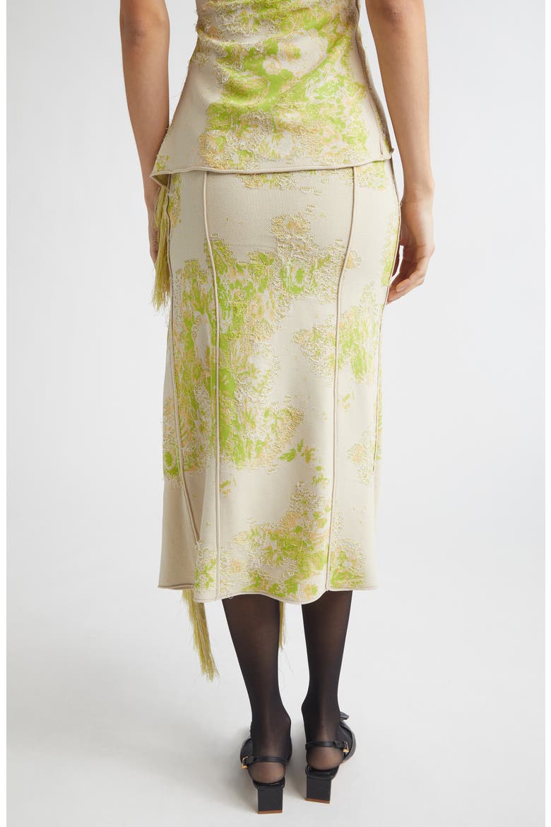 French Fray Floral Jacquard Pencil Skirt, Alternate, color, CHARTREUSE