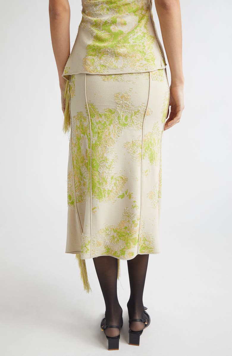 Erdem French Fray Floral Jacquard Pencil Skirt, Alternate, color, Chartreuse