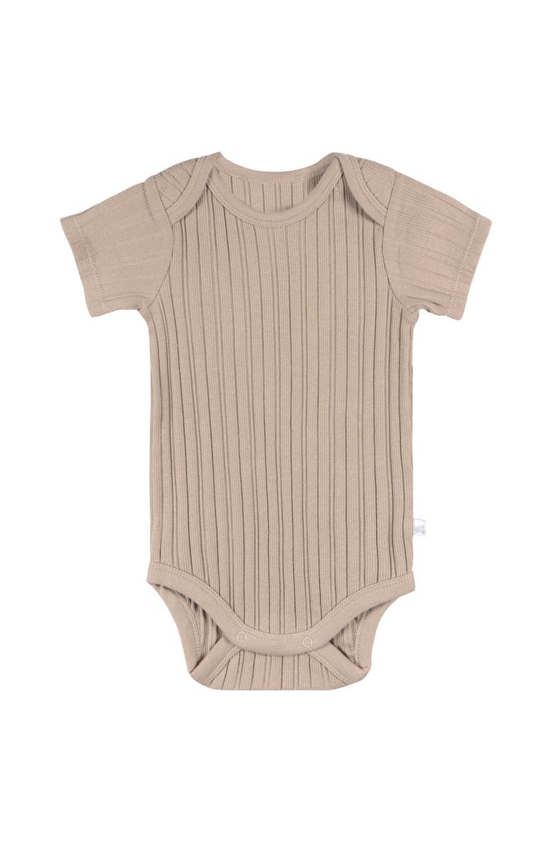 Just Born Assorted 3-Pack Bodysuits, Alternate, color, Nature Tan