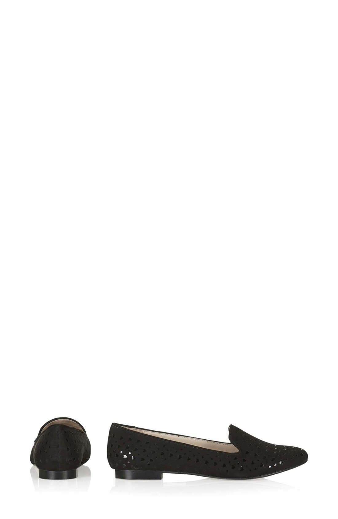 'Seek' Cutout Smoking Flat, Alternate, color, BLACK