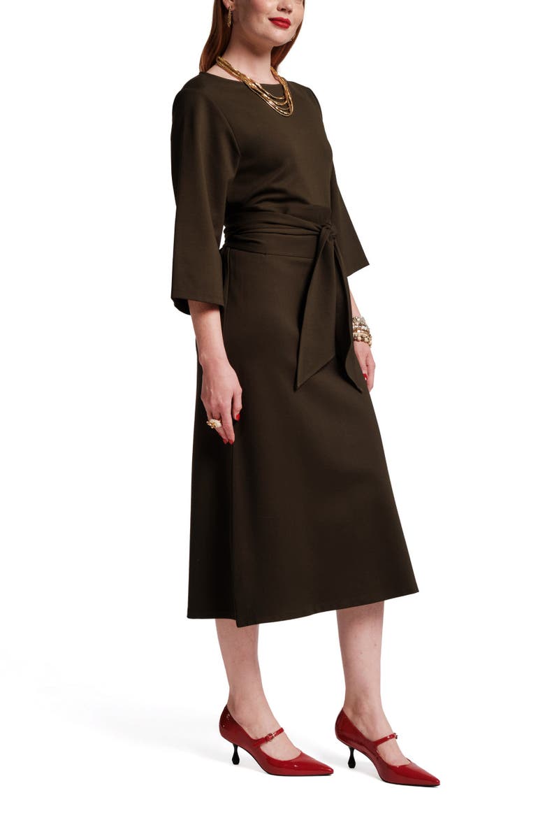 Whitney Wrap Dress, Alternate, color, Olive