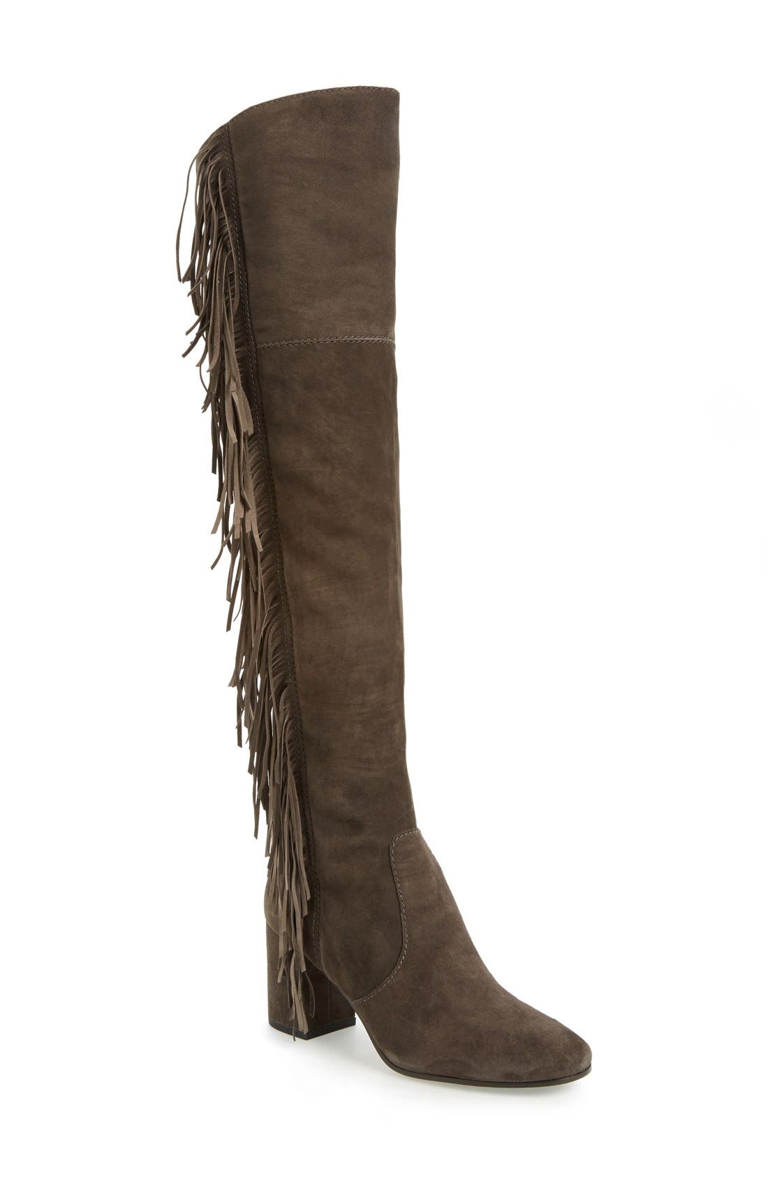 Frye 'Jodi' Fringe Over the Knee Boot, Main, color, 