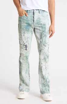 PURPLE BRAND Embroidered Camo Flare Jeans