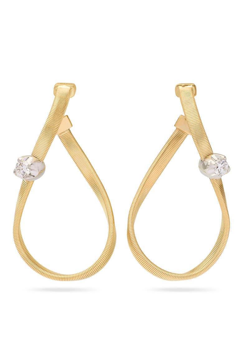 Marrakech Diamond Coil Hoop Earrings, Main, color, 18K YELLOW/WHITE GOLD