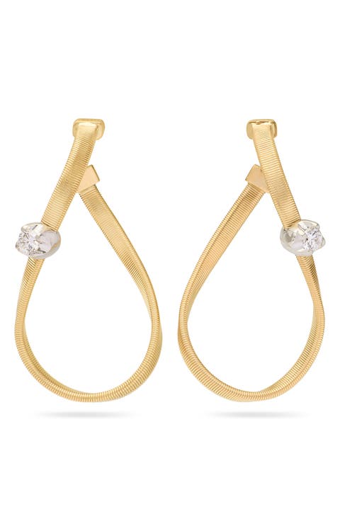 Marrakech Diamond Coil Hoop Earrings