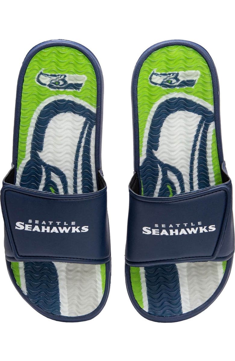FOCO Youth FOCO Seattle Seahawks Gel Slide Sandals, Alternate, color,