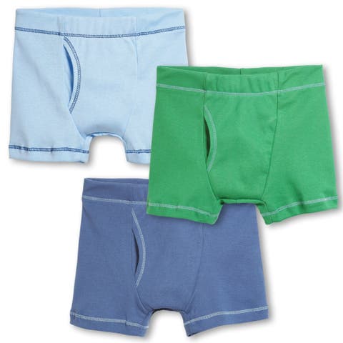 Boys Soft 100% Cotton Boxer Briefs 3-Pack