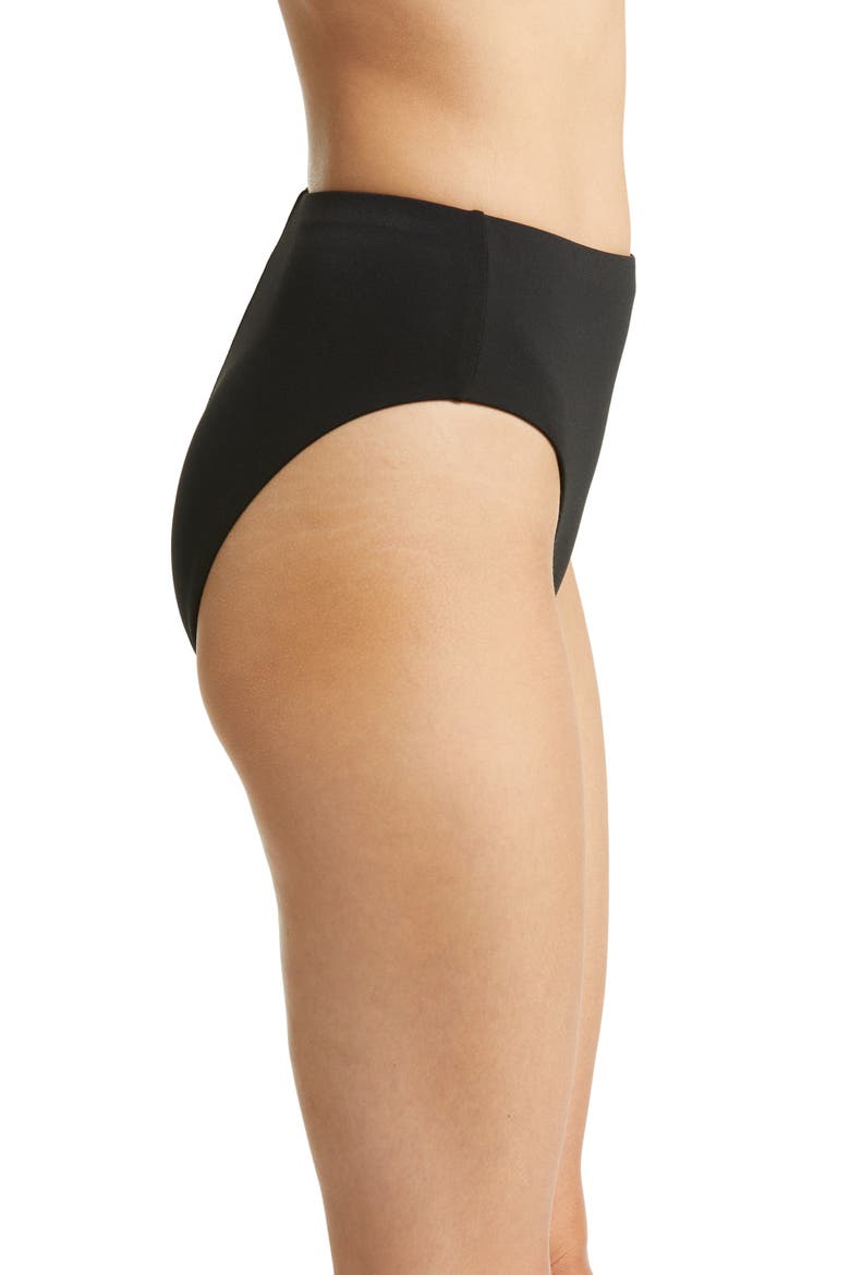 Ava High Waist Bikini Bottoms, Alternate, color, BLACK