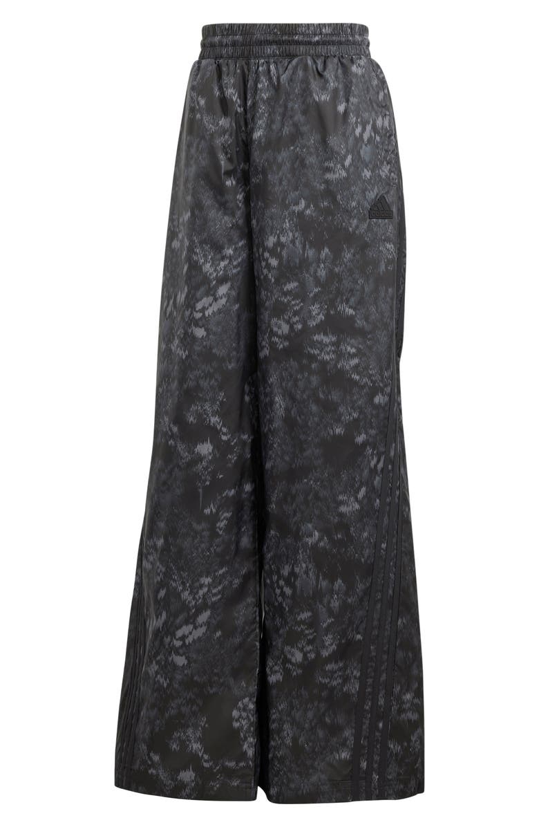 adidas 3-Stripes Woven Wide Leg Pants, Alternate, color, Black/ Black