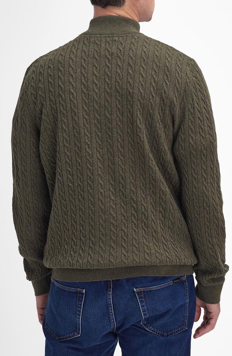 Barbour Ramsden Cable Knit Quarter Zip Wool Sweater, Alternate, color, 