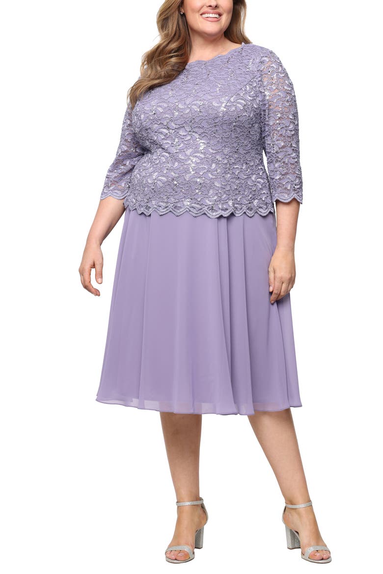 Mock Two-Piece Midi Dress, Main, color, HEATHER