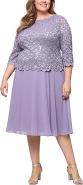 Alex Evenings Mock Two-Piece Midi Dress