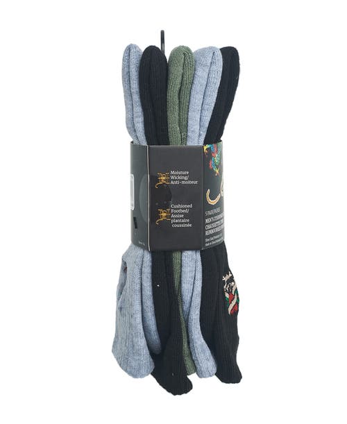 Ed Hardy Embroidery Half Cushion Crew Sock 5-pack In Multi