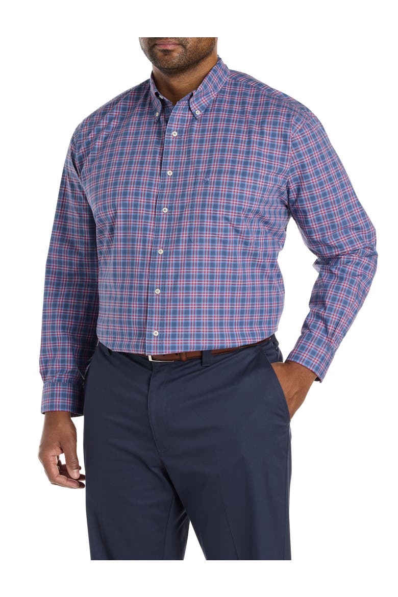 Big & Tall Check Poplin Sport Shirt, Alternate, color, HARBOR PLAID