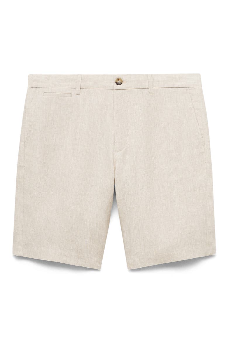 Slim Fit Linen Bermuda Shorts, Alternate, color, ECRU