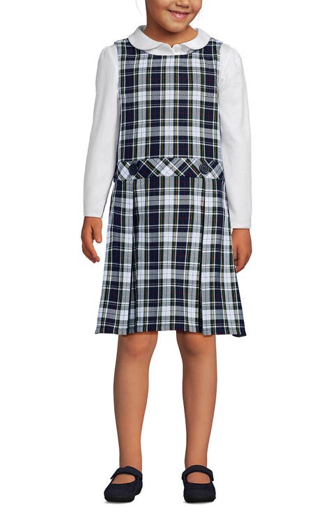 Girls Uniform Plaid Jumper