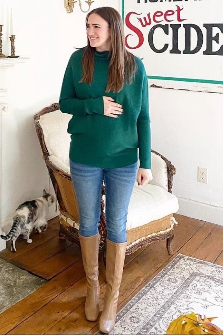 Funnel Neck Dolman Sleeve Sweater, Alternate, color, Forest Green