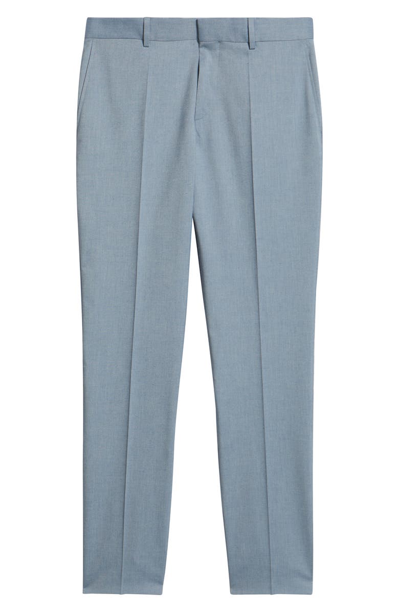 BOSS Genius Slim Fit Flat Front Stretch Dress Pants, Alternate, color, Light Blue