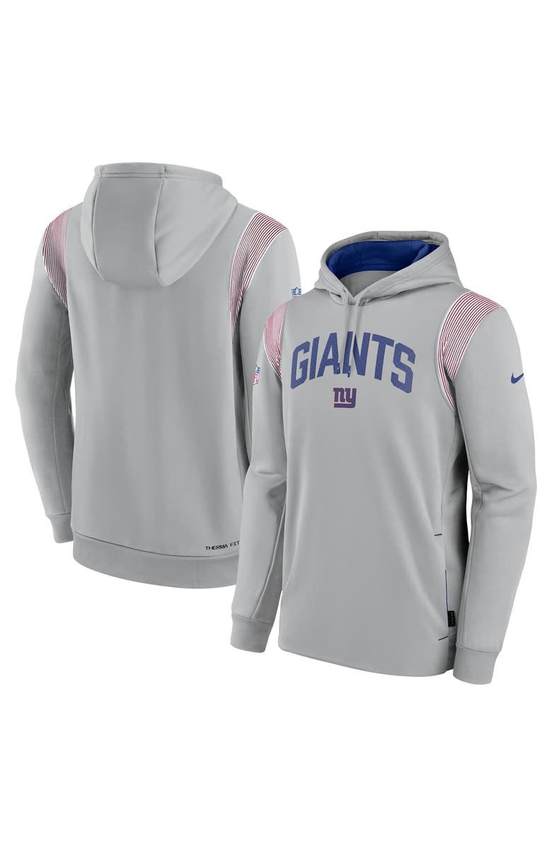 Nike Men's Nike Gray New York Giants Sideline Athletic Stack Performance Pullover Hoodie, Main, color, 