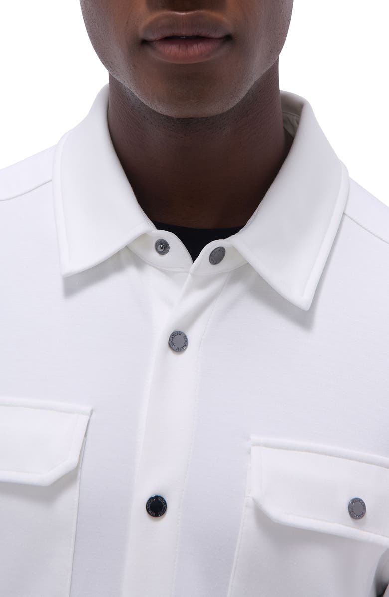 Bugatchi Soft Touch Knit Shirt Jacket, Alternate, color, Chalk